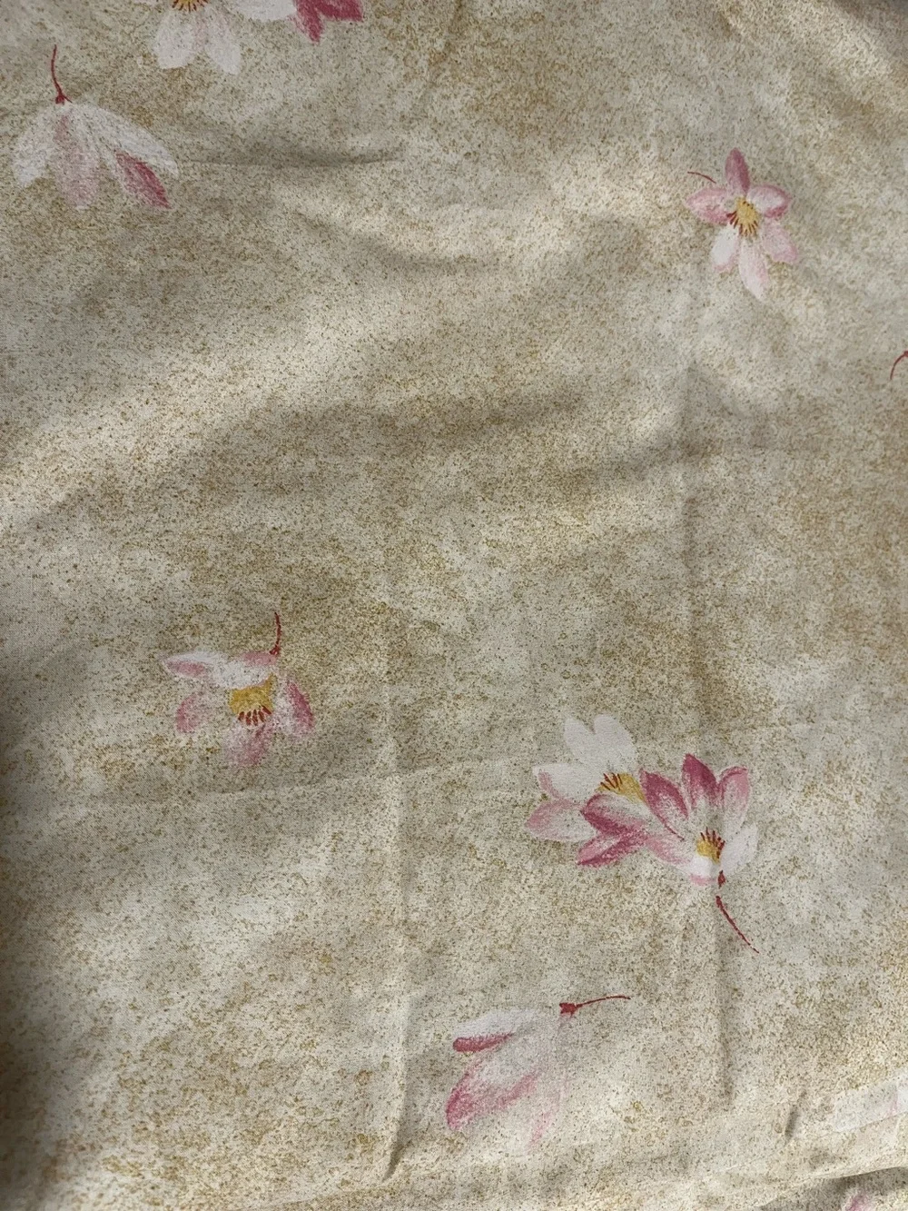 Calvin Klein Duvet Cover*w delicate Asian Pink Cherry blossom Accents On Beige